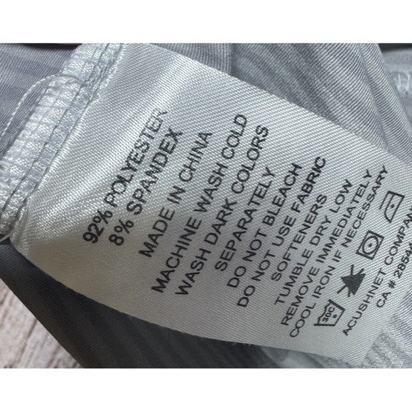 FootJoy Polo Shirt Men's Size M Gray Striped Short Sloove Chest Logo Stretch - Picture 11 of 11